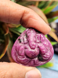 Lord Ganesh Carved Ruby Gemstone for Pendant - A Fusion of Spirituality and Elegance | Birthday Gift | Daughter's Day Gift | Mother's Day Gift