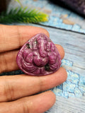 Lord Ganesh Carved Ruby Gemstone for Pendant - A Fusion of Spirituality and Elegance | Birthday Gift | Daughter's Day Gift | Mother's Day Gift