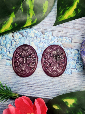 Floral Carved Ruby Stone Pair for Earrings or Pendant - History, Symbolism and Modern Appeal