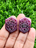 Floral Carved Ruby Stone Pair for Earrings or Pendant - History, Symbolism and Modern Appeal