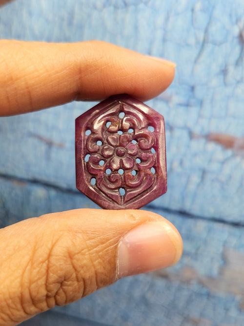 Floral Carved Ruby Stone Pair for Earrings or Pendant - History, Symbolism and Modern Appeal