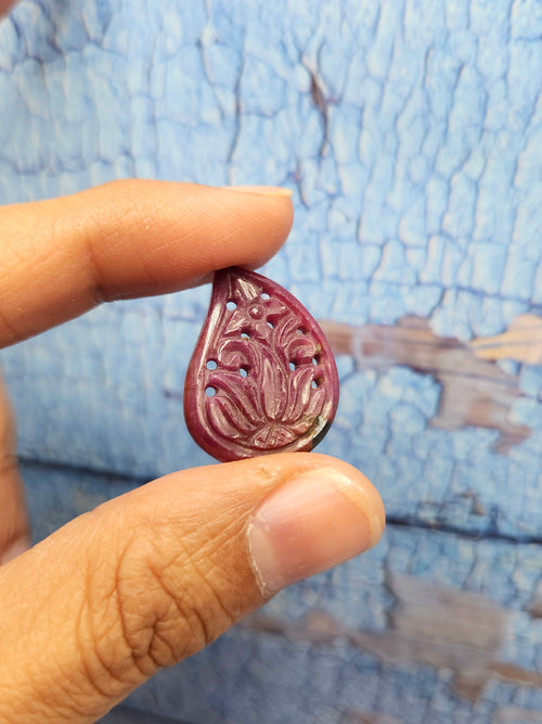 Floral Carved Ruby Stone Pair for Earrings or Pendant - History, Symbolism and Modern Appeal