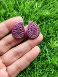 Floral Carved Ruby Stone Pair for Earrings or Pendant - History, Symbolism and Modern Appeal