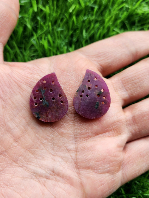 Floral Carved Ruby Stone Pair for Earrings or Pendant - History, Symbolism and Modern Appeal