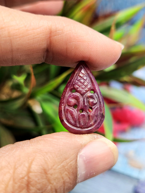 Floral Carved Ruby Stone Pair for Earrings or Pendant - History, Symbolism and Modern Appeal