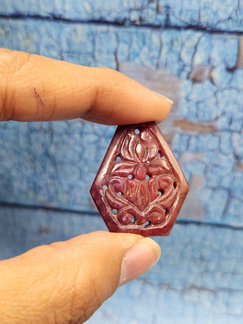 Floral Carved Ruby Stone Pair for Earrings or Pendant - History, Symbolism and Modern Appeal