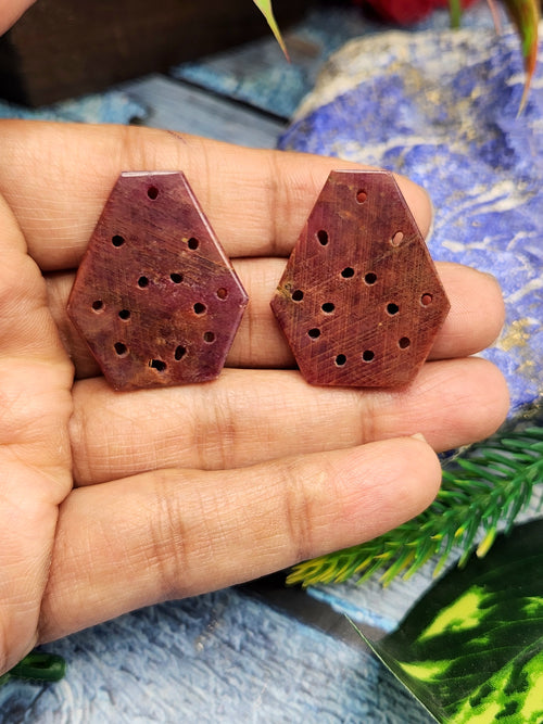 Floral Carved Ruby Stone Pair for Earrings or Pendant - History, Symbolism and Modern Appeal