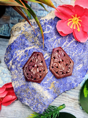 Floral Carved Ruby Stone Pair for Earrings or Pendant - History, Symbolism and Modern Appeal