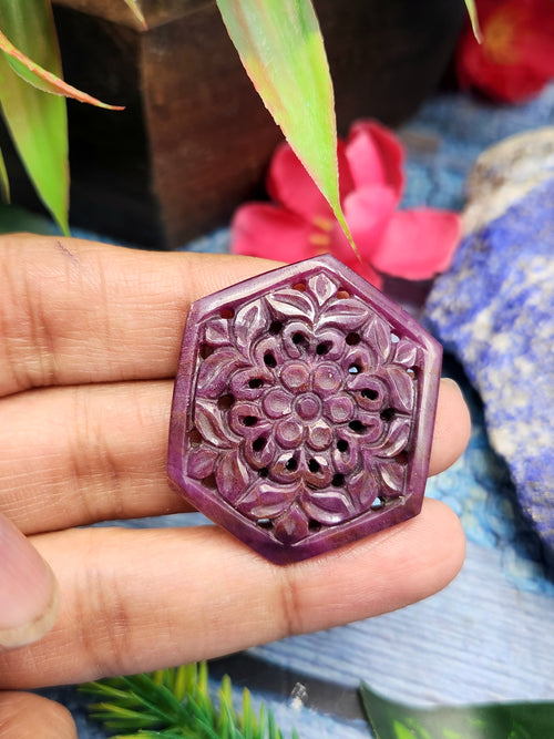 Ruby Floral Carving Pendant - History, Symbolism and Modern Appeal | Gemstone Pendant | Birthday Gift | Daughter's Day Gift | Mother's Day Gift