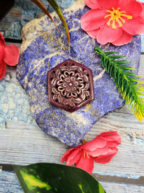 Ruby Floral Carving Pendant - History, Symbolism and Modern Appeal | Gemstone Pendant | Birthday Gift | Daughter's Day Gift | Mother's Day Gift