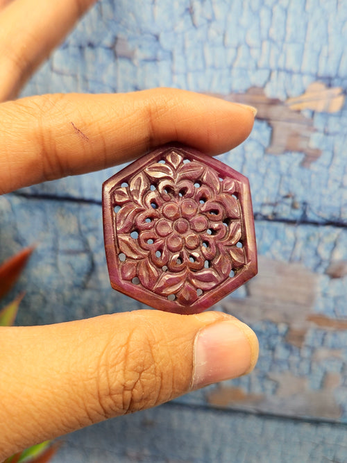 Ruby Floral Carving Pendant - History, Symbolism and Modern Appeal | Gemstone Pendant | Birthday Gift | Daughter's Day Gift | Mother's Day Gift