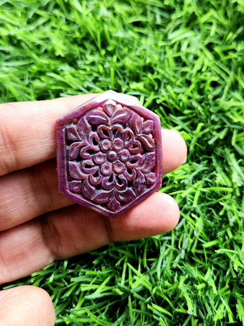 Ruby Floral Carving Pendant - History, Symbolism and Modern Appeal | Gemstone Pendant | Birthday Gift | Daughter's Day Gift | Mother's Day Gift