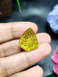 Green Gold Lemon Quartz carved stone for pendant - A Balancing Gemstone for Style and Success | Gemstone Pendant | Birthday Gift | Daughter's Day Gift | Mother's Day Gift