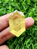 Lemon Quartz Geometric Design Carved Stone for Pendant – Radiant Elegance | Gemstone Pendant | Birthday Gift | Daughter's Day Gift | Mother's Day Gift