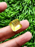 Green Gold Lemon Quartz Geometric Design Pendant - Radiant Elegance | Gemstone Pendant | Birthday Gift | Daughter's Day Gift | Mother's Day Gift