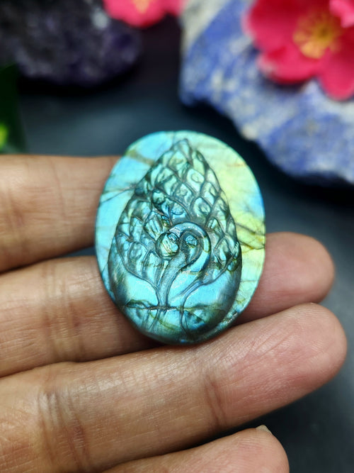 Labradorite Peacock Design Carving For Pendant: A Stunning Blend of Beauty and Healing