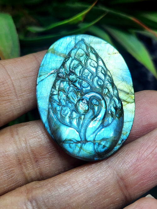 Labradorite Peacock Design Carving For Pendant: A Stunning Blend of Beauty and Healing