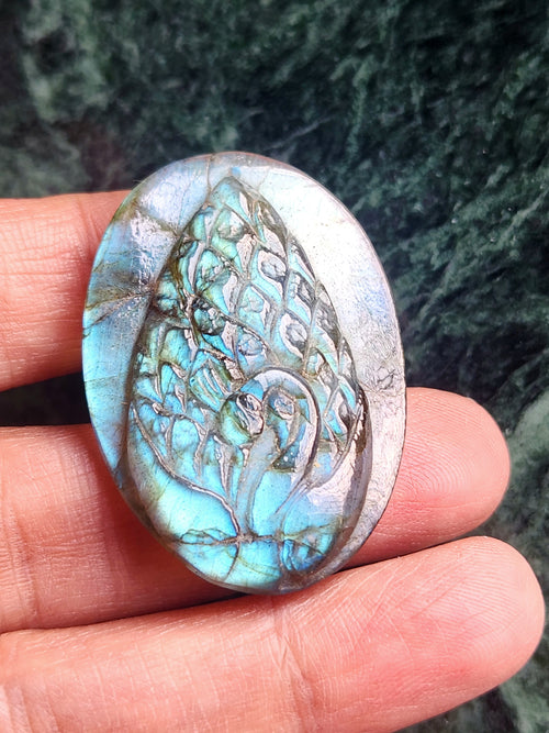 Labradorite Peacock Design Carving For Pendant: A Stunning Blend of Beauty and Healing