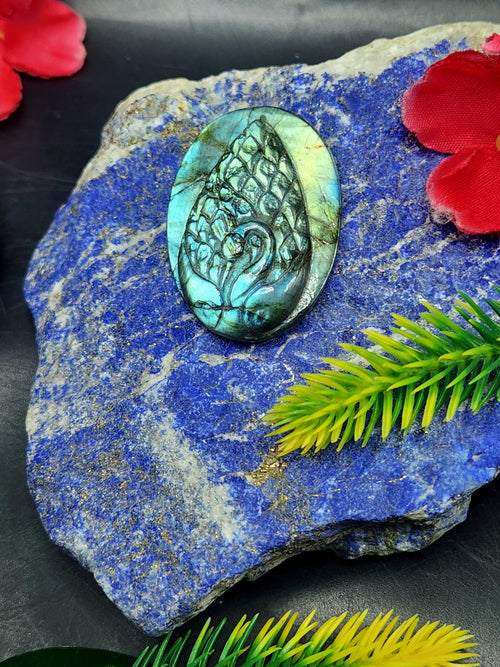 Labradorite Peacock Design Carving For Pendant: A Stunning Blend of Beauty and Healing