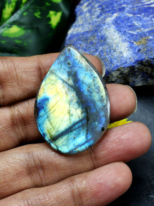 Labradorite Peacock Design Carving For Pendant: A Mystical Shield of Protection & Divine Beauty | Weighing 12 gms