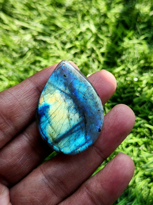 Labradorite Peacock Design Carving For Pendant: A Mystical Shield of Protection & Divine Beauty | Weighing 12 gms