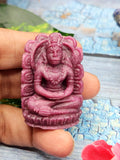 Lord Hanuman Carving in Ruby Stone - A Divine Guardian Against Negative Energy | 1.6 inches and 212 carats