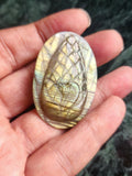 Labradorite Peacock Design Carving For Pendant: Talisman for Protection & Inner Radiance  | Weighing 11 gms