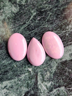 Phosphosiderite Cabochon Loose Gemstones - Tranquil Elegance in oval and teardrop shape | Lot of 3 units