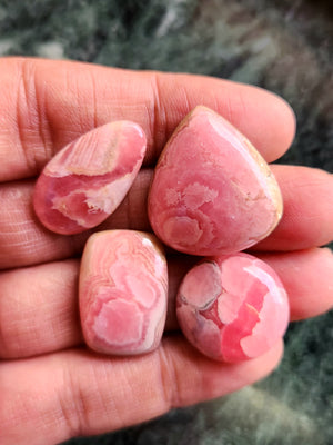 Rhodochrosite Cabochon Mix Shape Loose Gemstone - Captivating Beauty and Tranquil Energy | Lot of 4 units