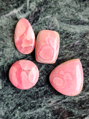 Rhodochrosite Cabochon Mix Shape Loose Gemstone - Captivating Beauty and Tranquil Energy | Lot of 4 units