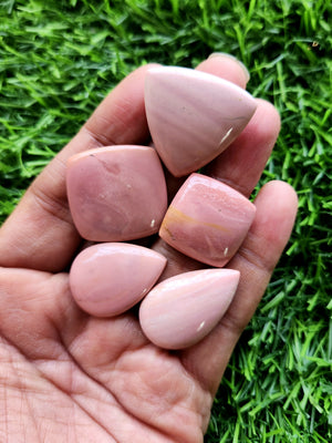 Pink Opal Cabochon Mix Shape Loose Gemstone - Merging Beauty and Spirituality | Lot of 5 units