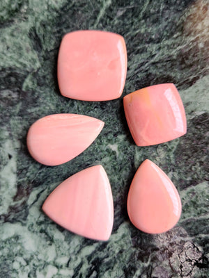 Pink Opal Cabochons Mix Shape Loose Gemstone - Merging Beauty and Spirituality | Lot of 5 units