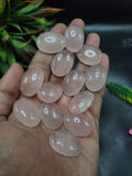 Rose Quartz Cabochons Oval Shaped Loose Gemstones- Merging Beauty and Spirituality | Lot of 14 units