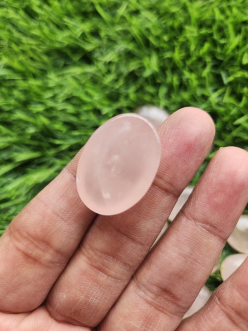 Rose Quartz Cabochons Oval Shaped Loose Gemstones- Merging Beauty and Spirituality | Lot of 14 units