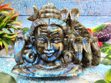 Lord Shiva Head in Labradorite Stone - Embrace the Power and Beauty of the Divine - 6 inches and 2800 gm