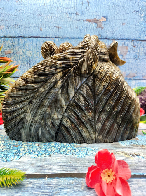 Lord Shiva Head in Labradorite Stone - Embrace the Power and Beauty of the Divine - 6 inches and 2800 gm