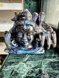 Lord Shiva Head in Labradorite Stone - Embrace the Power and Beauty of the Divine - 6 inches and 2800 gm