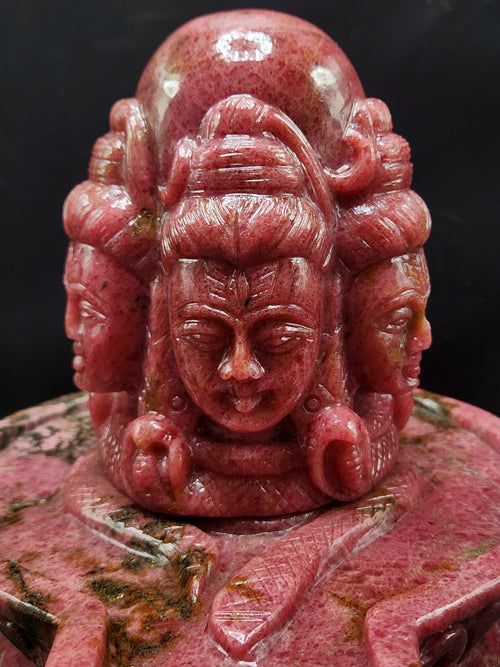 Panchmukhi Shiva Lingam/ Shivling in Rhodonite Stone: A Divine Masterpiece of Spiritual Harmony and Healing