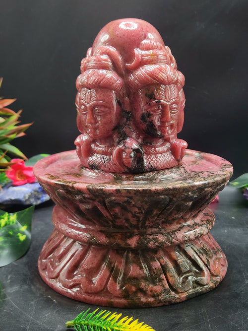 Panchmukhi Shiva Lingam/ Shivling in Rhodonite Stone: A Divine Masterpiece of Spiritual Harmony and Healing