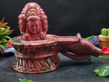 Panchmukhi Shiva Lingam/ Shivling in Rhodonite Stone: A Divine Masterpiece of Spiritual Harmony and Healing