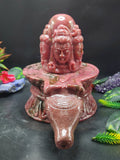 Panchmukhi Shiva Lingam/ Shivling in Rhodonite Stone: A Divine Masterpiece of Spiritual Harmony and Healing