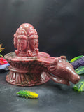 Panchmukhi Shiva Lingam/ Shivling in Rhodonite Stone: A Divine Masterpiece of Spiritual Harmony and Healing