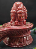 Panchmukhi Shiva Lingam/ Shivling in Rhodonite Stone: A Divine Masterpiece of Spiritual Harmony and Healing
