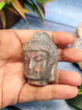 Lord Buddha Head Carving in Purple Labradorite: A Rare Gemstone Masterpiece for Peace, Meditation and Elegant Decor