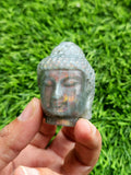 Lord Buddha Head Carving in Purple Labradorite: A Rare Gemstone Masterpiece for Peace, Meditation and Elegant Decor