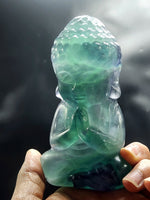 Baby Lord Buddha Carving in Multi Fluorite – A Stunning Symbol of Clarity, Balance and Spiritual Serenity | Weight 569 gms