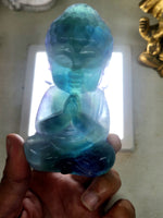 Baby Lord Buddha Carving in Multi Fluorite – A Stunning Symbol of Clarity, Balance and Spiritual Serenity | Weight 569 gms