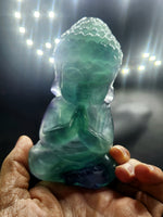 Baby Lord Buddha Carving in Multi Fluorite – A Stunning Symbol of Clarity, Balance and Spiritual Serenity | Weight 569 gms