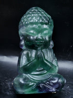 Baby Lord Buddha Carving in Multi Fluorite – A Stunning Symbol of Clarity, Balance and Spiritual Serenity | Weight 569 gms