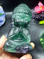 Baby Lord Buddha Carving in Multi Fluorite – A Stunning Symbol of Clarity, Balance and Spiritual Serenity | Weight 569 gms